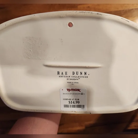 Rae Dunn Cream Ceramic Wall Planter - Picture 4 of 5